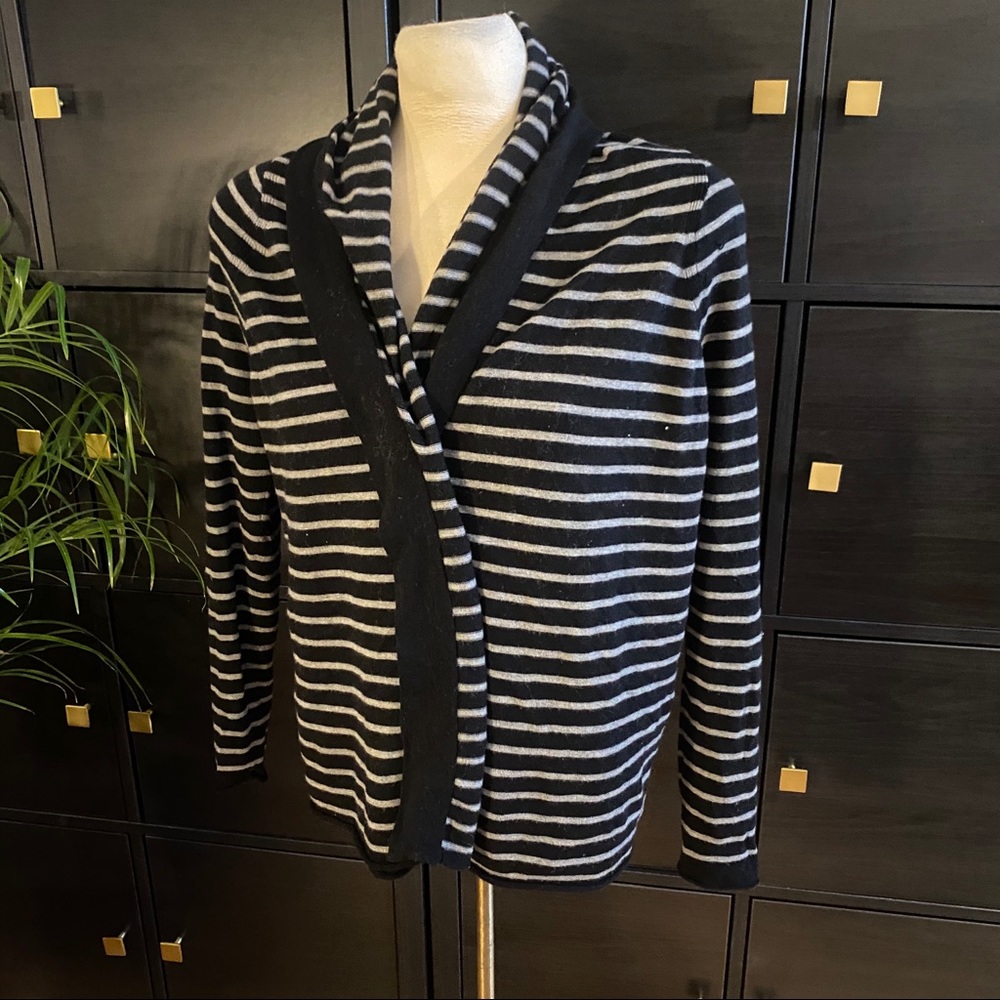 JOIE black and white striped cardigan